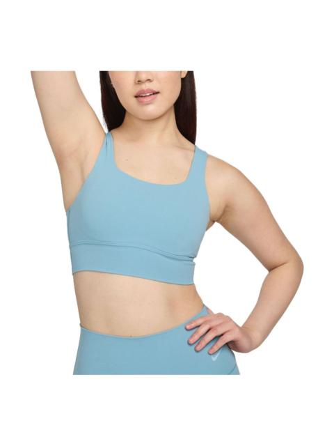 Nike (WMNS) Nike Zenvy Medium-Support Padded Longline Sports Bra Asia Sizing 'Denim Turquoise' DO6620-464