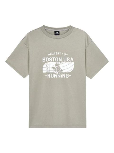 New Balance New Balance Running Boston Graphic Tee 'Grey White' AMT32374-HUS