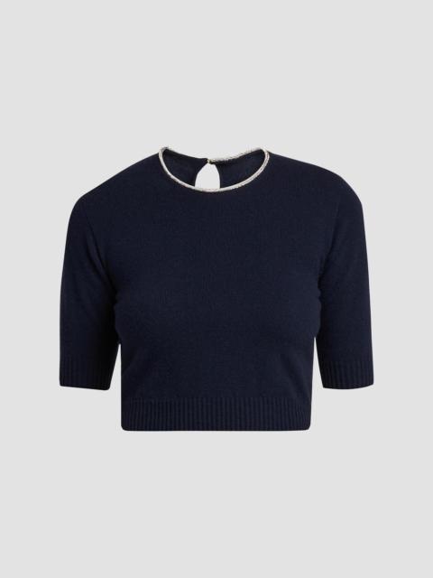 GIORGIO ARMANI Women's Cashmere Contrast Neck Sweater - Outer Space