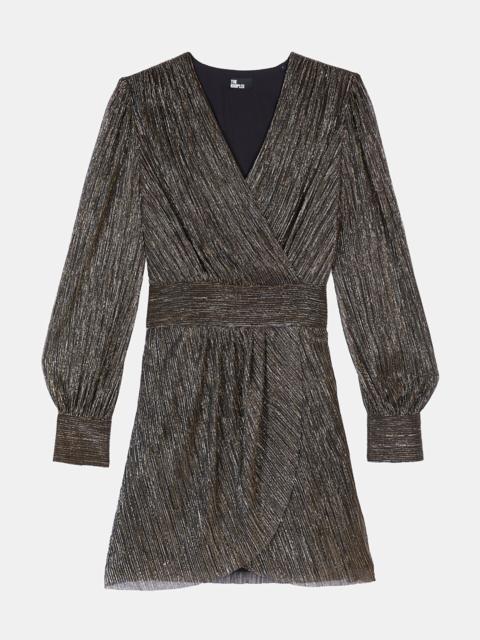 The Kooples METALLIC BRONZE JERSEY SHORT DRESS