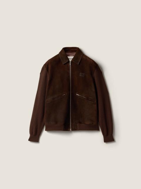 Miu Miu Waxed suede blouson jacket