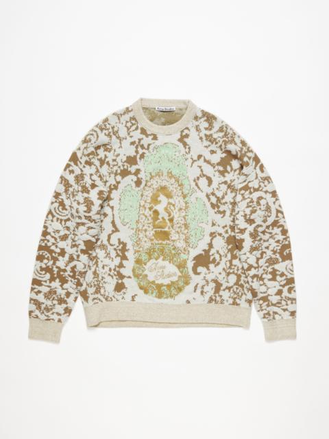 Acne Studios Jacquard sweater - Jade green/off white