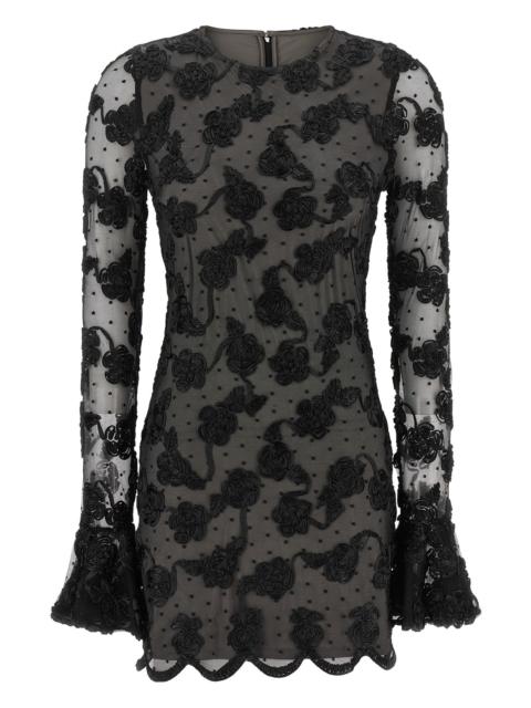ROTATE 'Flower Mesh' Dress
