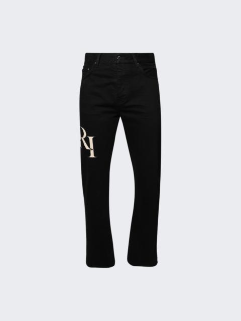 AMIRI Staggered Logo Straight Jean Black