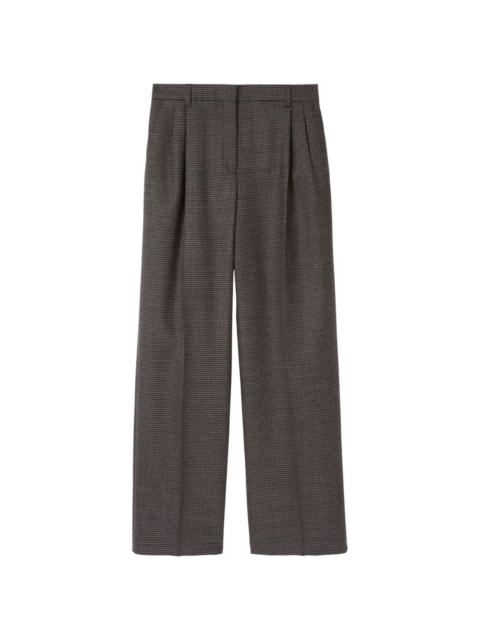 check-pattern tailored wool trousers