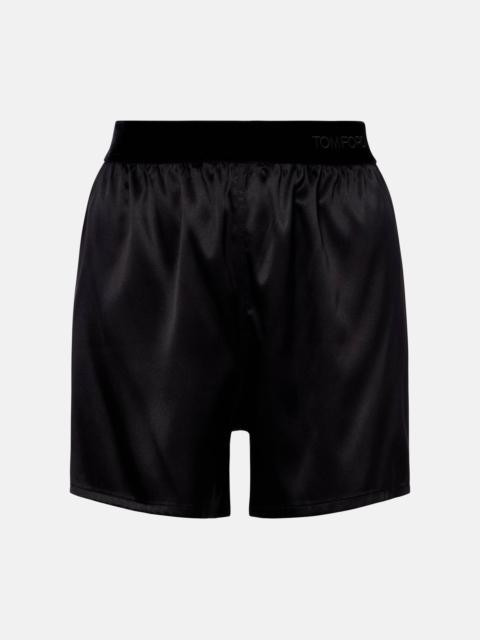 TOM FORD High-rise silk-blend satin shorts