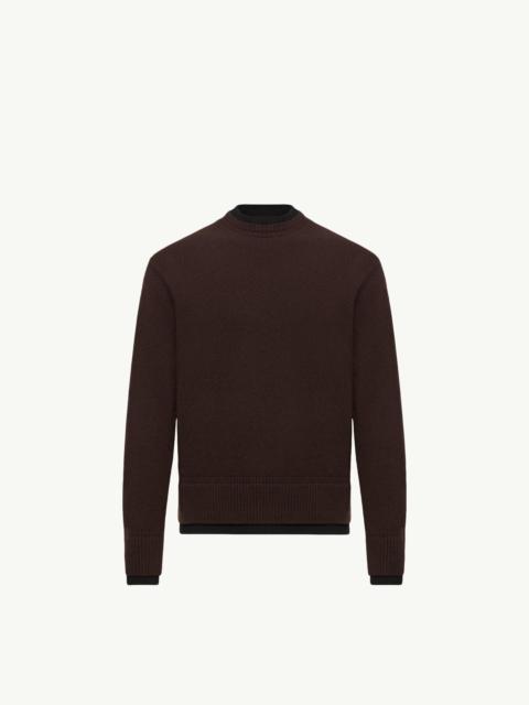 Moncler Leather Logo Wool & Cashmere Blend Sweater