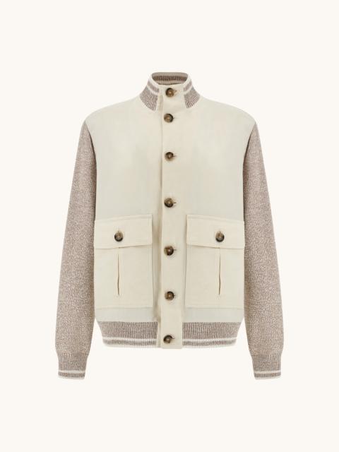 Paul & Shark HYBRID BOMBER IN LINEN AND PIUMA COTTON