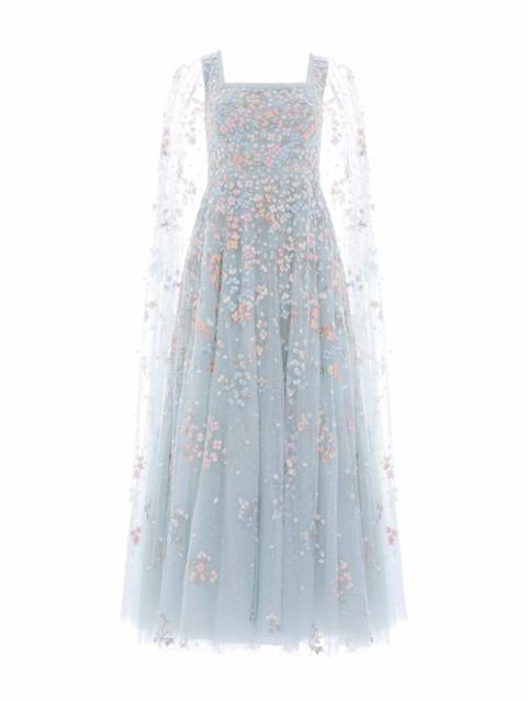 Needle & Thread Versailles Ditsy Cape Sleeve Ankle Gown