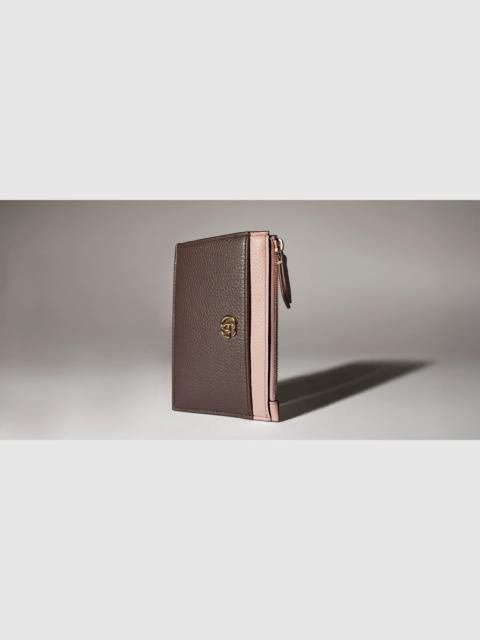 GUCCI Bi-color GG Marmont zip key pouch