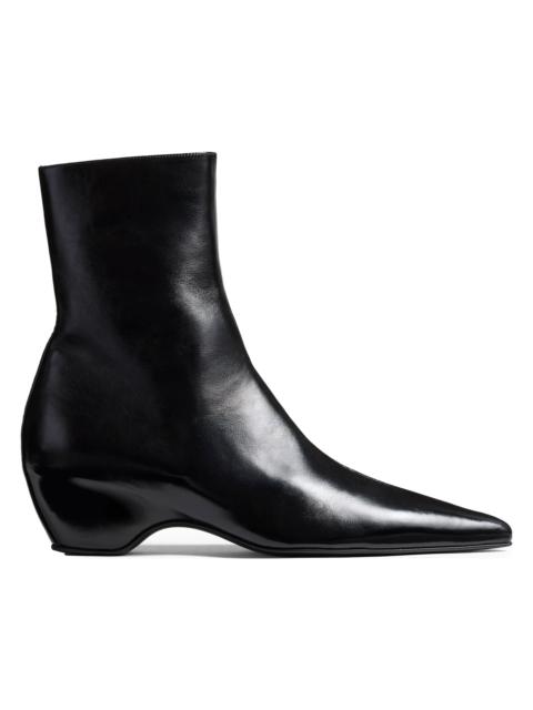 KHAITE Women's Sybil 40MM Leather Ankle Boots - Black