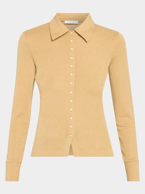 Vince Multi-Button Collared Cardigan Top