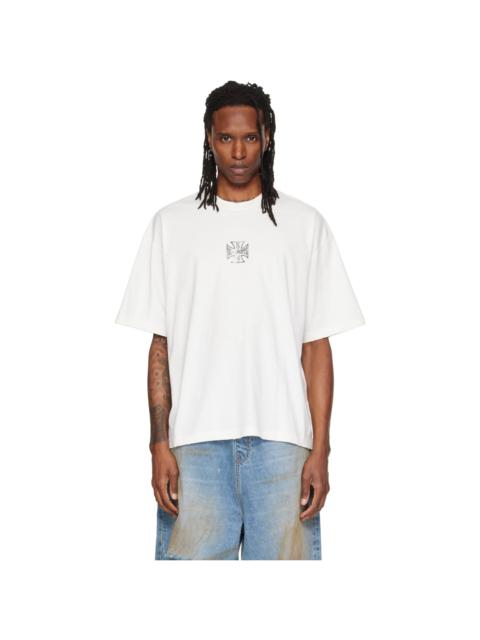 VETEMENTS Off-White Biker Cross Logo Boxy T-shirt