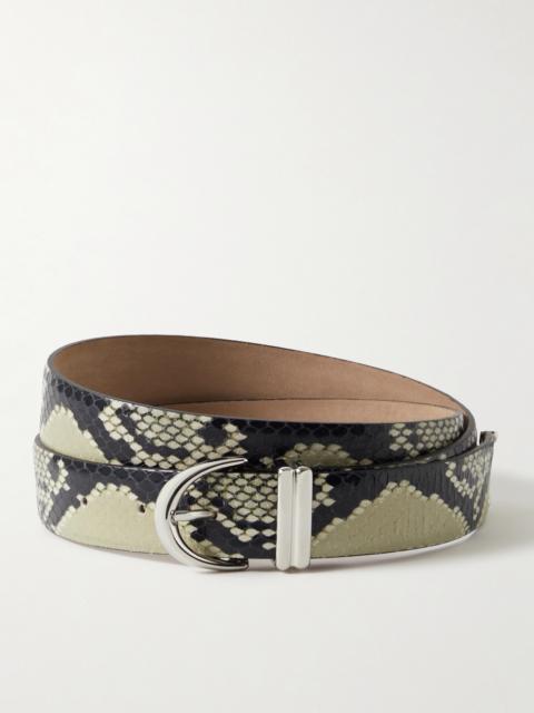 KHAITE Snake-effect Leather Belt