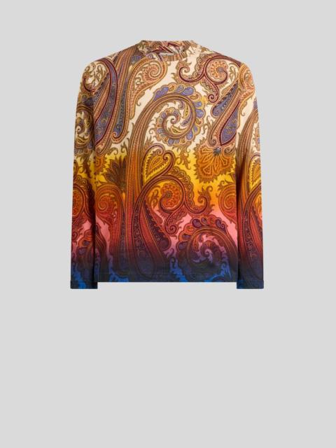 Etro COTTON JERSEY SWEATER WITH DEGRADÉ PAISLEY MOTIF