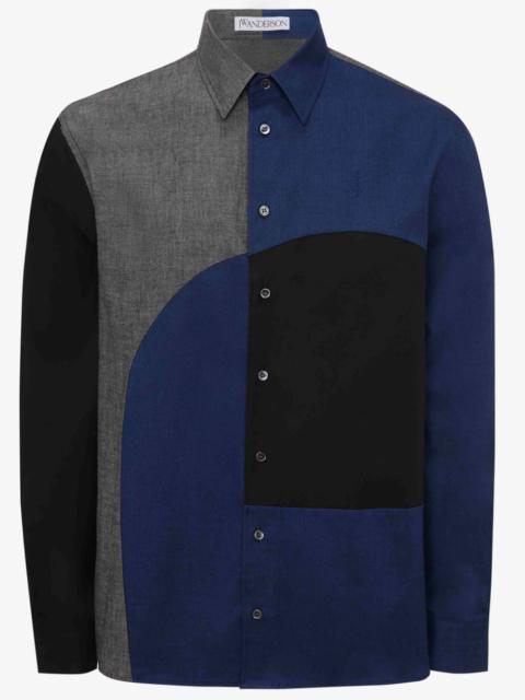 JW Anderson CURVED PATCHWORK CLASSIC FIT SHIRT