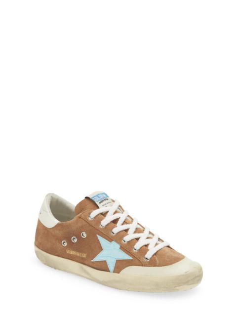 Super-Star Low Top Sneaker in Tobacco/Light Blue/White