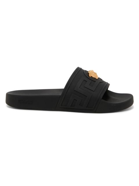 VERSACE Men's Medusa Rubber Slide Sandals - Black Gold