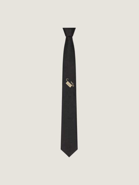 Givenchy TIE IN SILK JACQUARD WITH SAFETY PIN TROMPE-L'ŒIL