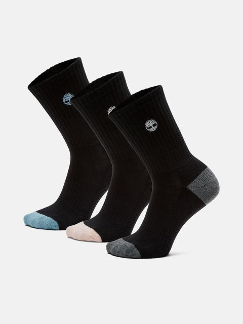 Timberland Women's Sagamore Beach 3-Pack Half-Cushioned Crew Socks