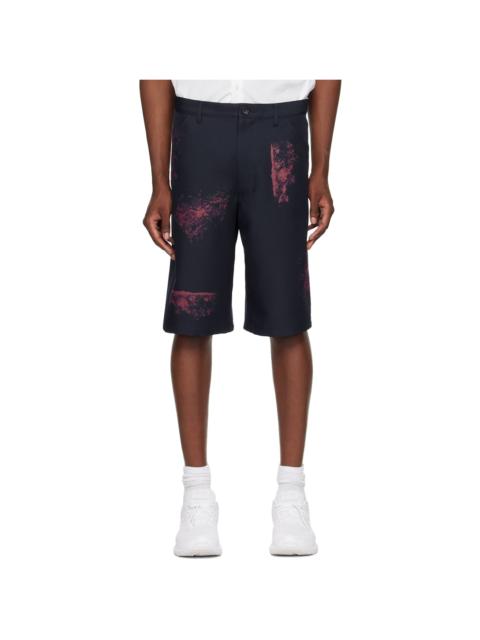Comme des Garçons SHIRT Navy Printed Shorts