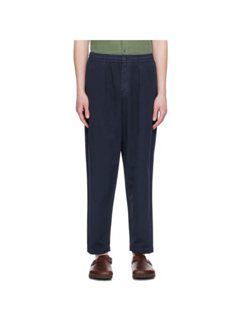 Navy Pleated Trousers