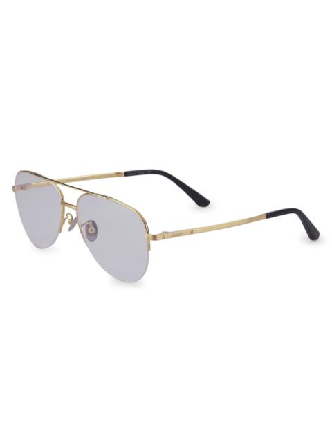 Cartier Men's 58MM Aviator Sunglasses - Gold Transparent