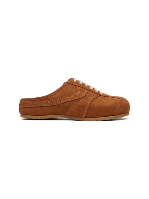 Dries Van Noten Tan Suede Mule Loafers