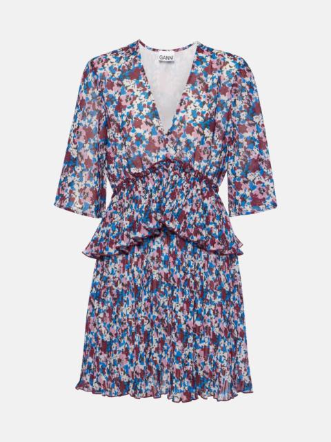 GANNI 화려한 꽃 인쇄 minidress