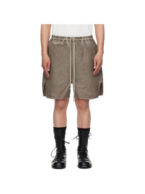 Gray Hollywood Long Boxers Butt Zipp Shorts