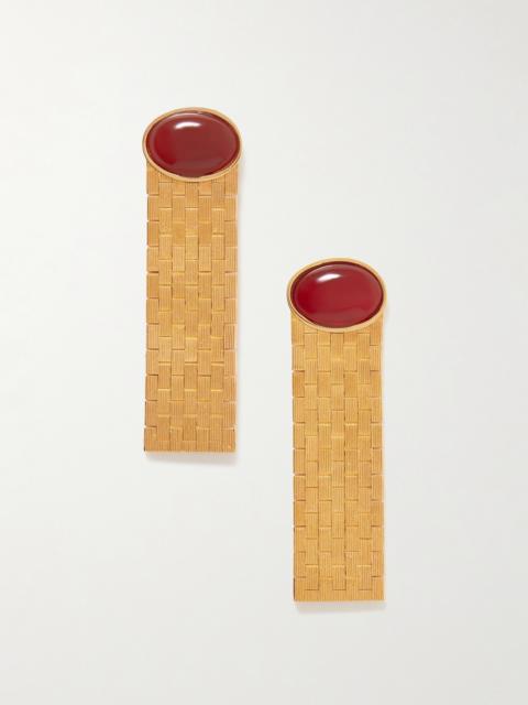 KHAITE Chronos Gold-plated Agate Earrings