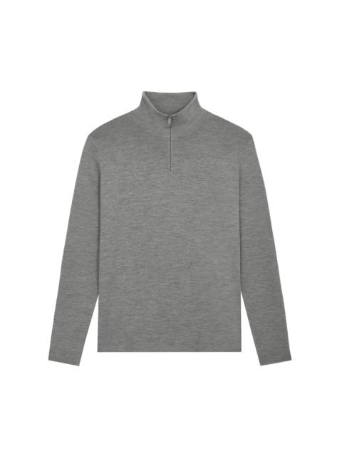 PANGAIA Mens Regenerative Merino Wool Half-Zip Sweater - Grey Marl