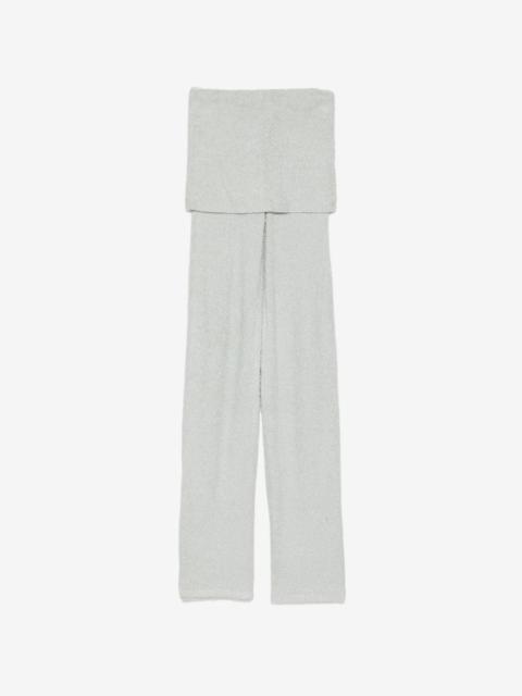 AYA MUSE foldover-waist bouclé-knit trousers