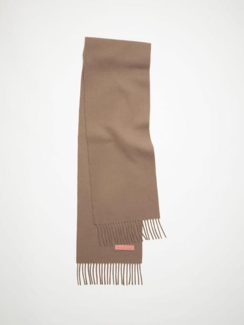 Wool scarf pink label - Narrow - Warm beige