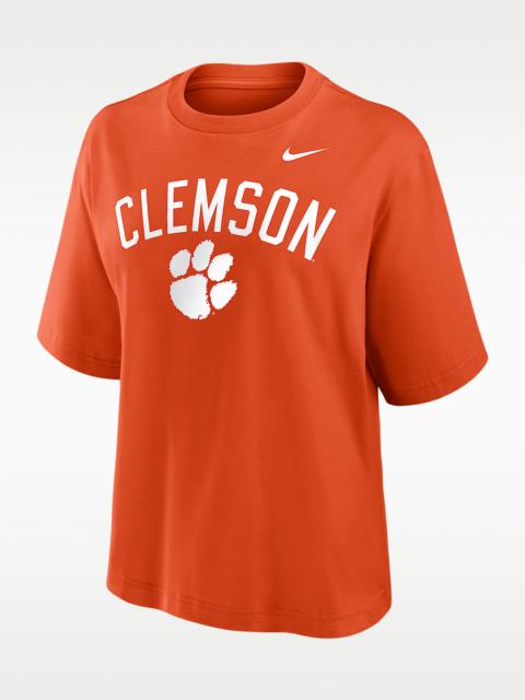 Nike Clemson Arch Over Logo Boxy Women's Nike College T-Shirt
