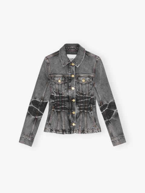 GANNI BLACK WASHED FUTURE DENIM BLAZER