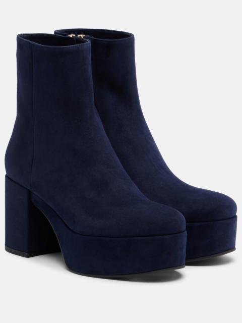 Gianvito Rossi Sally suede platform ankle boots
