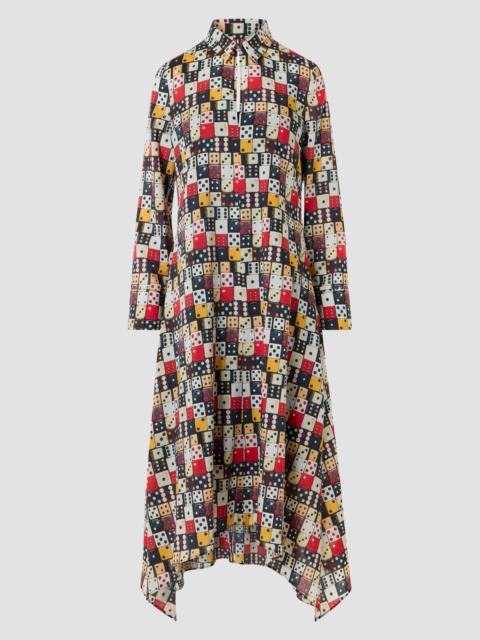 AKRIS Women's Small Dice-Print Wool Shirtdress - Multicolor