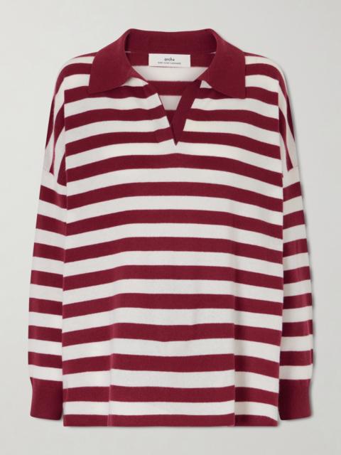 arch4 Victoria Striped Cashmere Polo Shirt