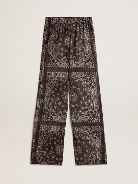 Golden Goose Anthracite-gray joggers with paisley print