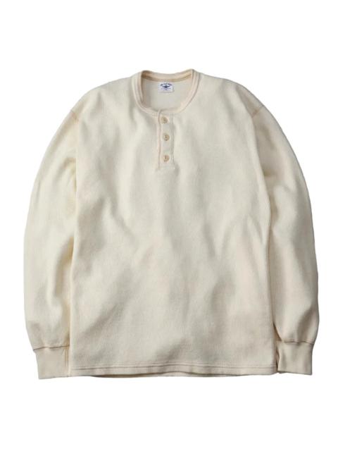 THE FLAT HEAD FN-THLH-004 Henley Neck Thermal Ivory