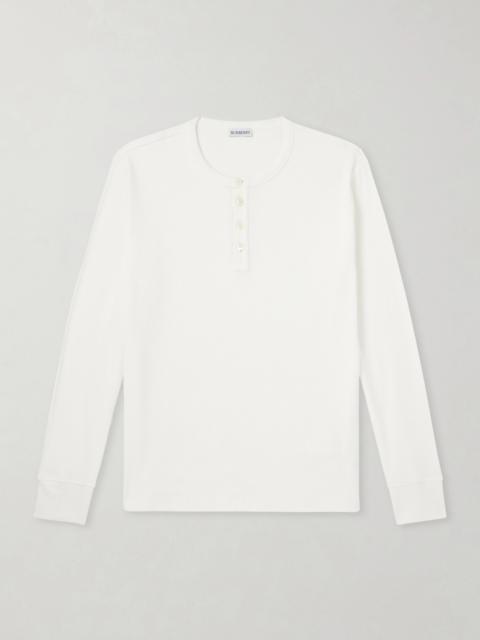 Burberry Logo-Embroidered Ribbed Cotton-Blend Jersey T-Shirt