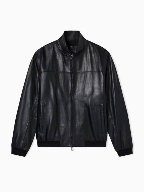 EMPORIO ARMANI GLOVE-LIKE NAPPA LAMBSKIN BLOUSON