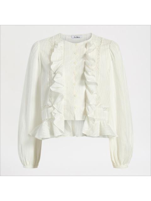 Sam Edelman Lace Insert Ruffle Top