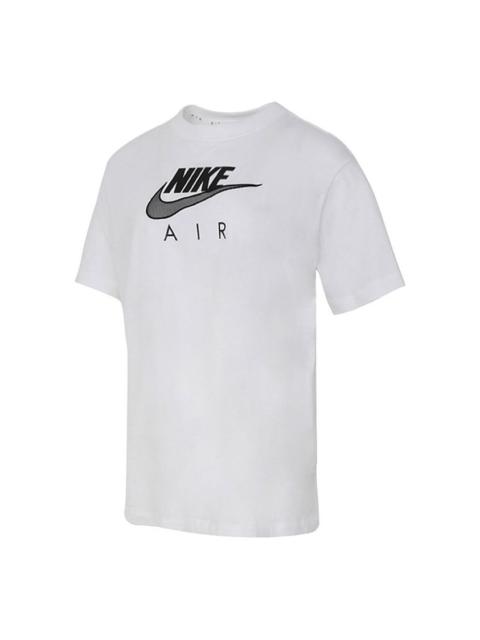 Nike (WMNS) Nike Air Logo Casual Sports Short Sleeve White T-Shirt CZ8615-100