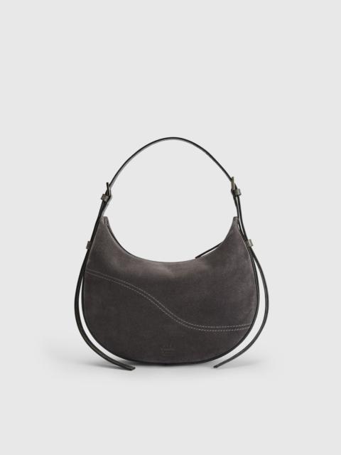 ATP ATELIER Liveri Peltro Suede/Printed Lizard Small hobo bag