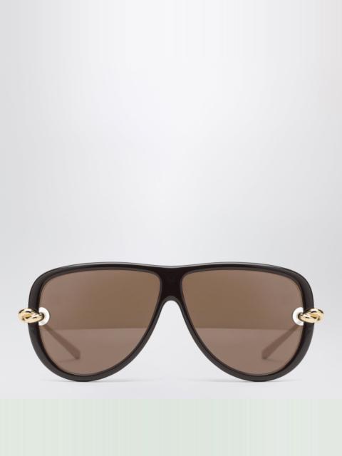Bottega Veneta Knot aviator sunglasses in Brown/Gold