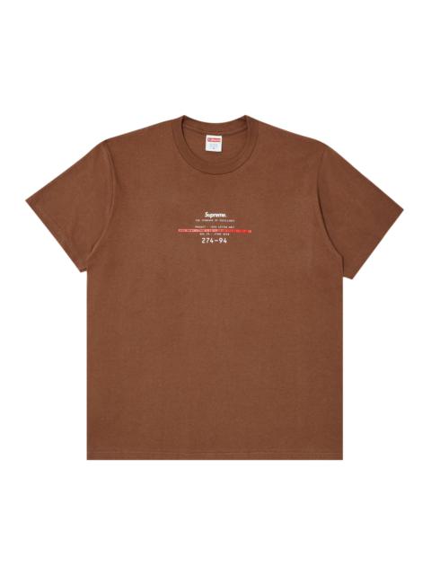 Supreme Supreme FW23 Week7 Weather T-shirt 'Brown' SUP-FW23