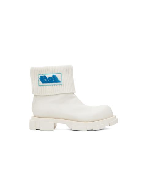 White Gao Mid Chelsea Boots