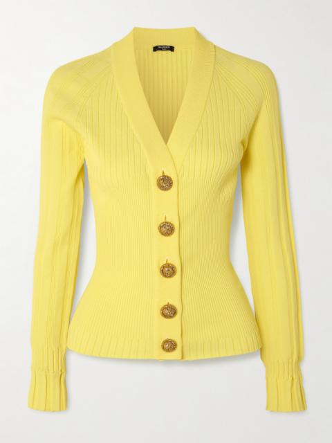 Balmain Ribbed-knit Cardigan